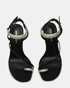 TIA RHINESTONES BLACK SATIN  Famous | Online Store
