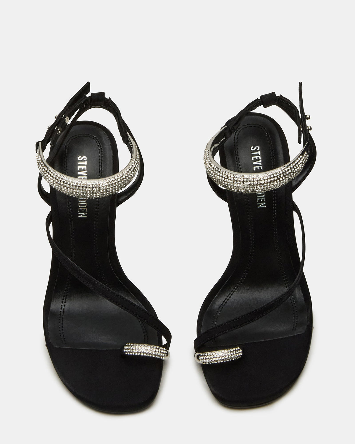 TIA RHINESTONES BLACK SATIN  Famous | Online Store