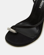 TIA RHINESTONES BLACK SATIN  Famous | Online Store