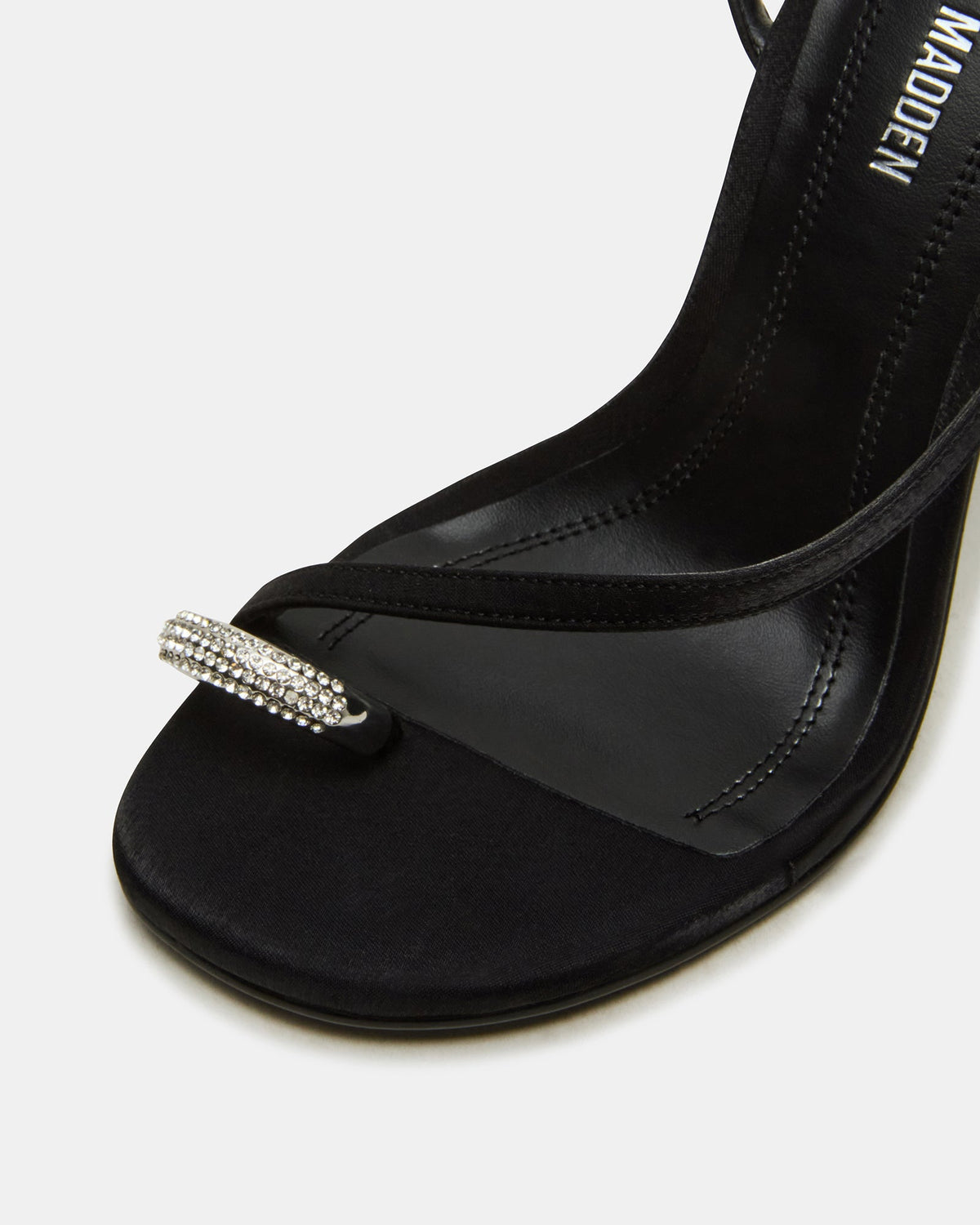 TIA RHINESTONES BLACK SATIN  Famous | Online Store