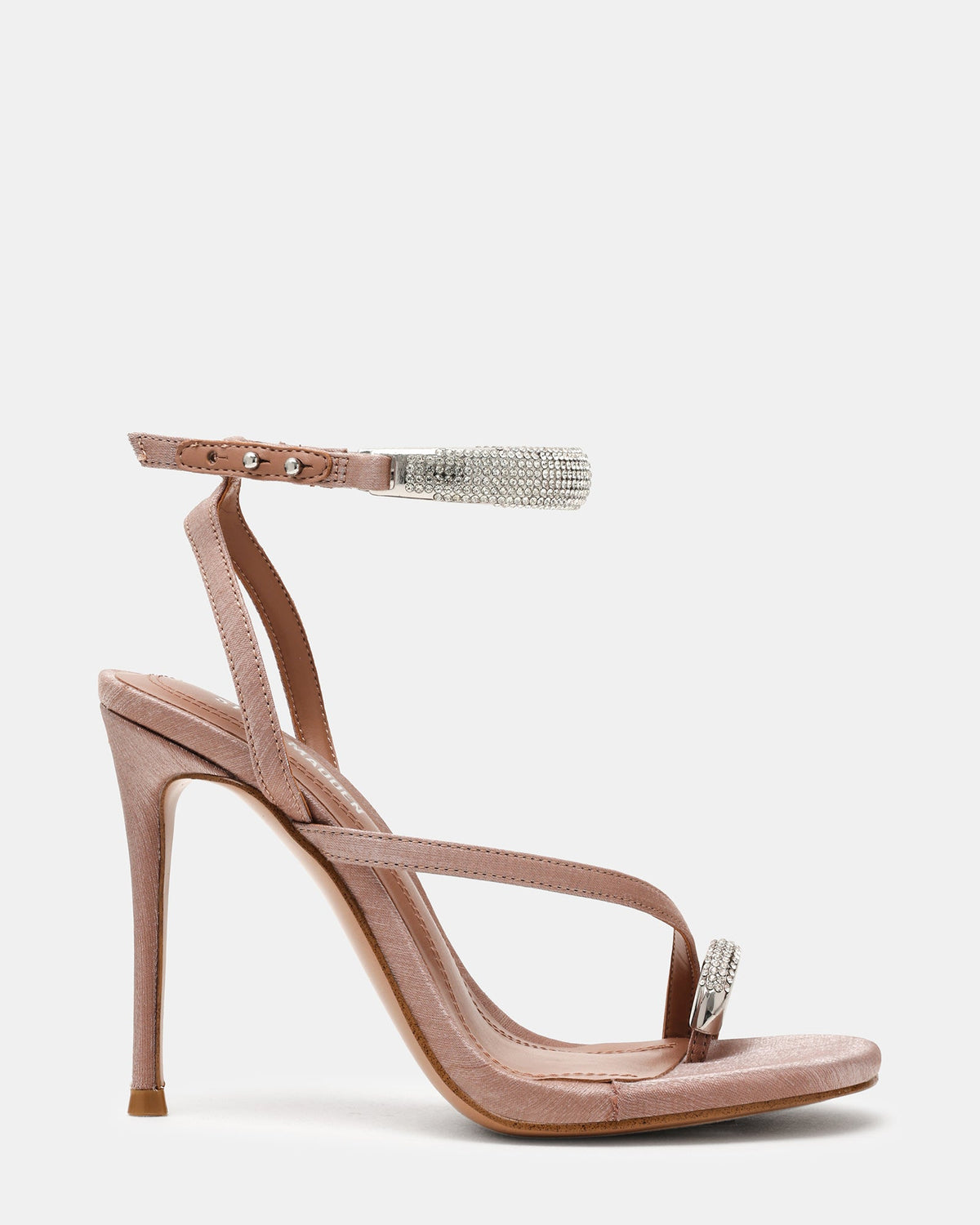 TIA RHINESTONES MOCHA SATIN  Famous | Online Store