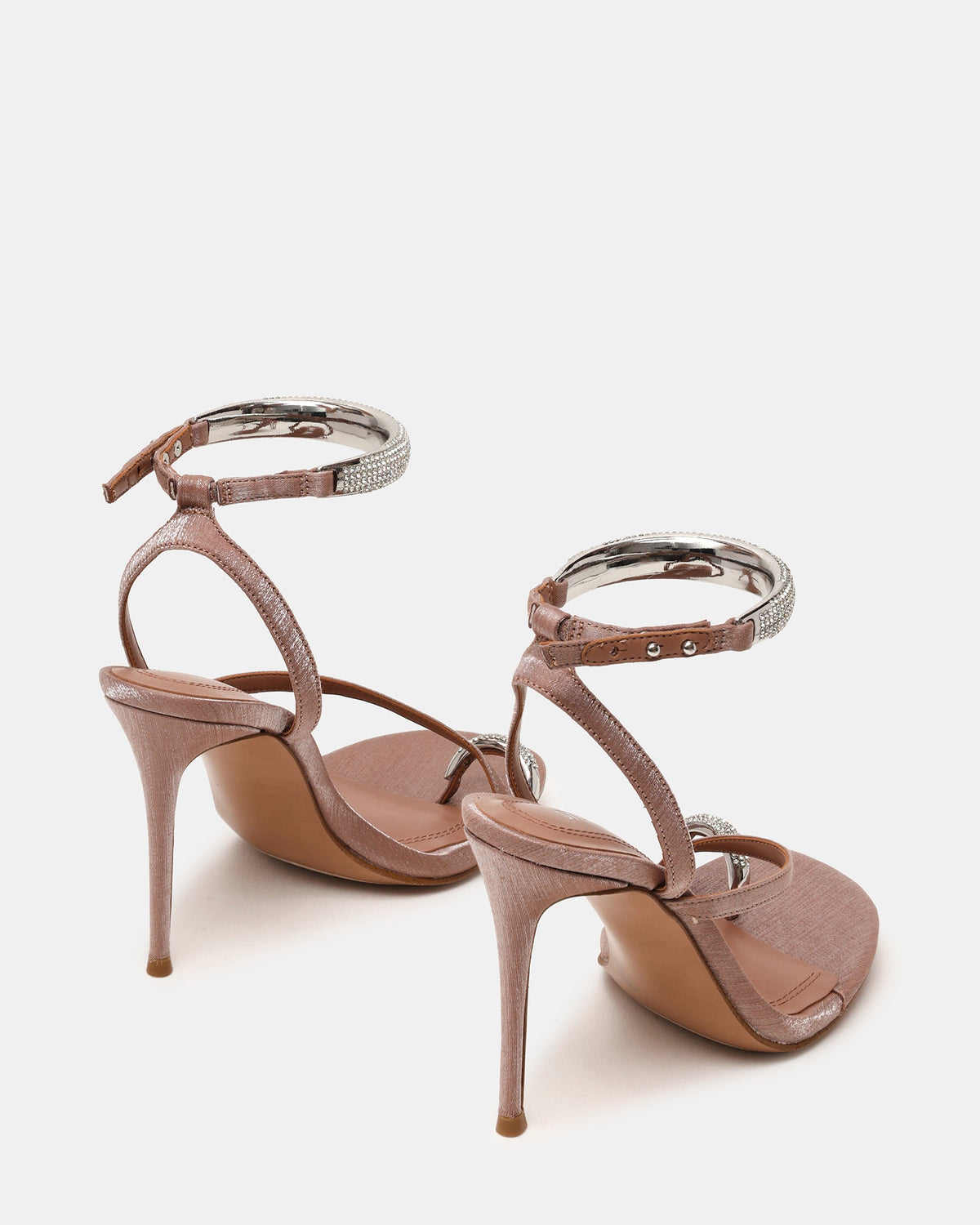 TIA RHINESTONES MOCHA SATIN  Famous | Online Store