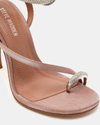 TIA RHINESTONES MOCHA SATIN  Famous | Online Store