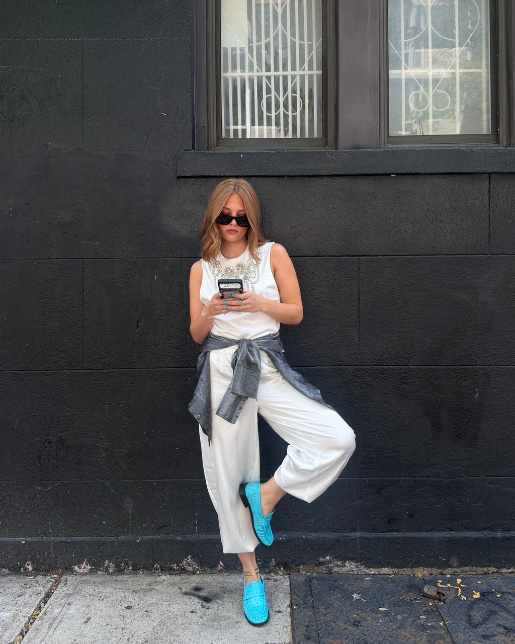 RONIE OSTRICH TURQUOISE LEATHER  Famous | Online Store