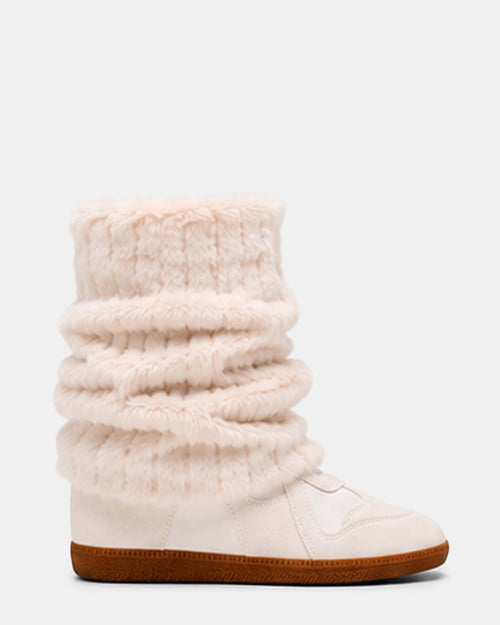 MAVIS FAUX FUR WHITE SUEDE  Famous | Online Store