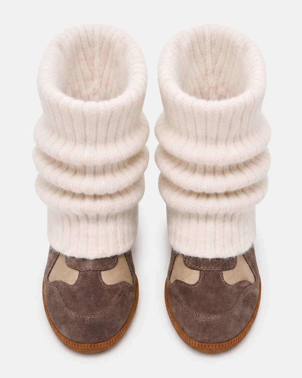 MAVIS KNIT TAUPE SUEDE  Famous | Online Store